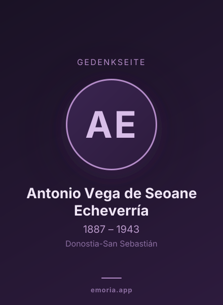Gedenkportrait von Antonio Vega de Seoane Echeverría