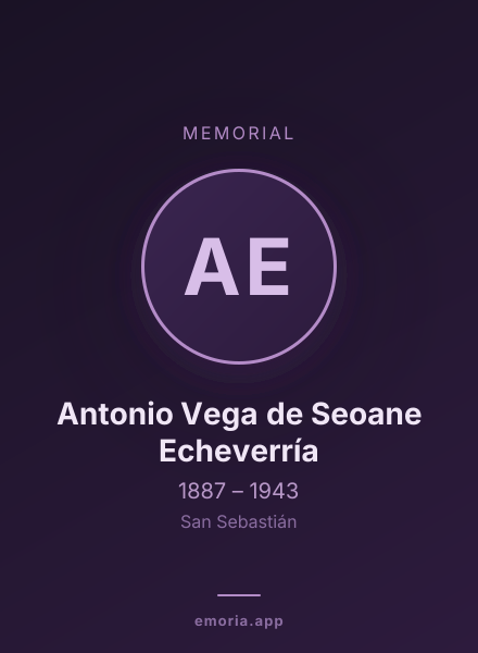Memorial portrait of Antonio Vega de Seoane Echeverría