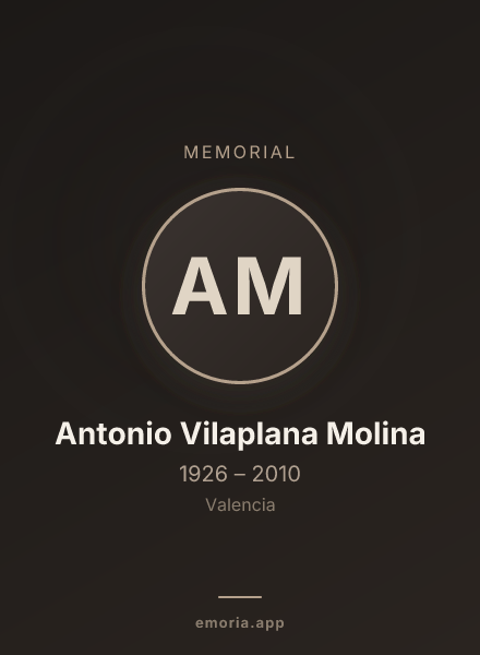 Memorial portrait of Antonio Vilaplana Molina