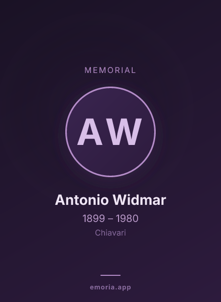 Memorial portrait of Antonio Widmar