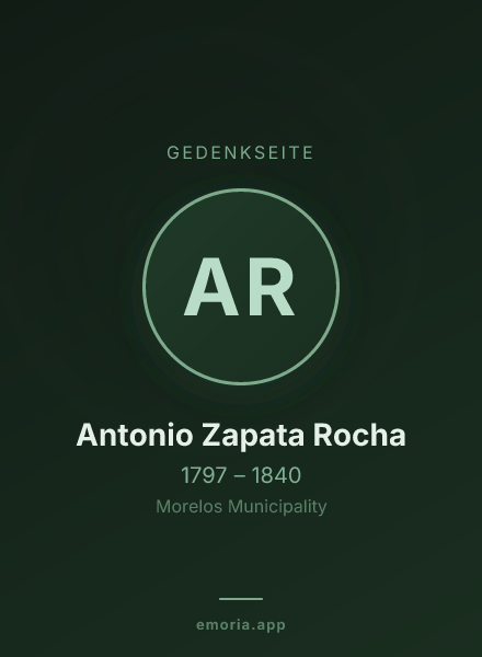 Gedenkportrait von Antonio Zapata Rocha