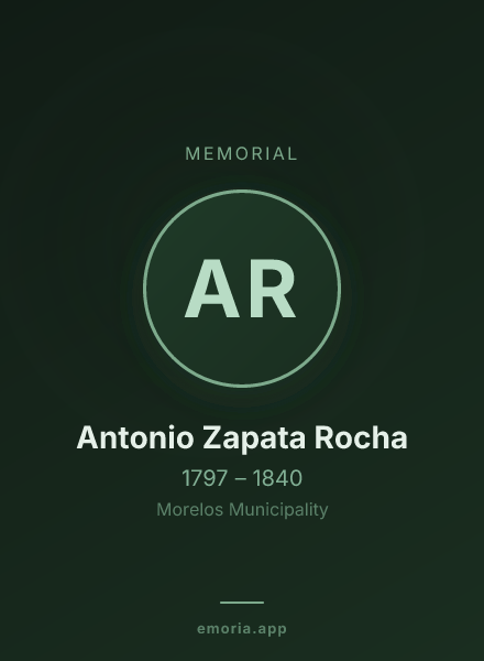 Memorial portrait of Antonio Zapata Rocha