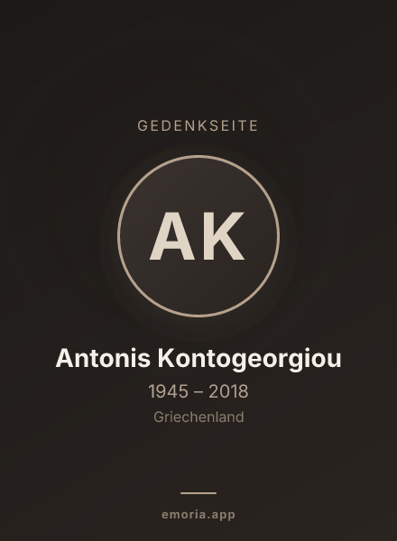 Gedenkportrait von Antonis Kontogeorgiou