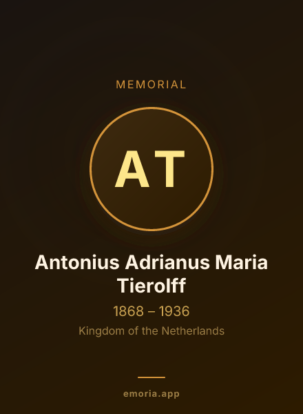 Memorial portrait of Antonius Adrianus Maria Tierolff