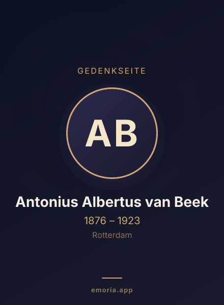 Gedenkportrait von Antonius Albertus van Beek
