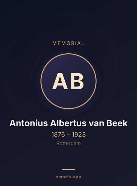 Memorial portrait of Antonius Albertus van Beek