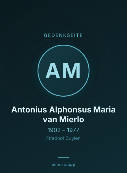 Gedenkportrait von Antonius Alphonsus Maria van Mierlo
