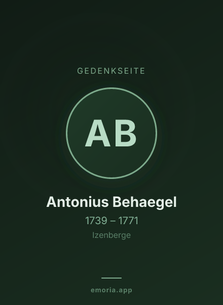 Gedenkportrait von Antonius Behaegel