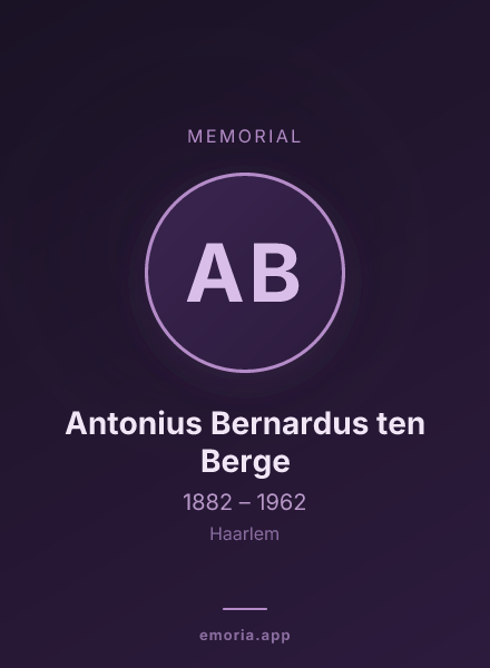 Memorial portrait of Antonius Bernardus ten Berge