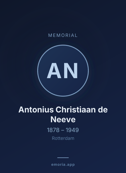 Memorial portrait of Antonius Christiaan de Neeve