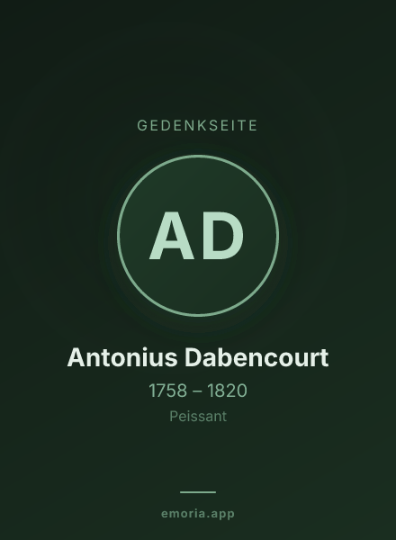 Gedenkportrait von Antonius Dabencourt