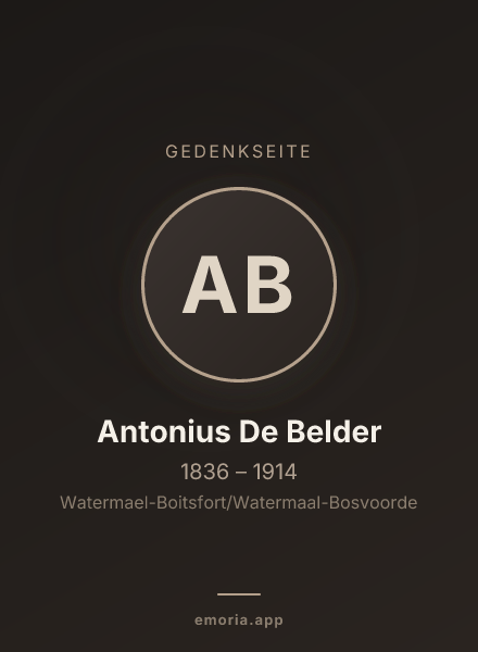 Gedenkportrait von Antonius De Belder