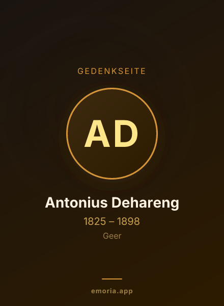 Gedenkportrait von Antonius Dehareng