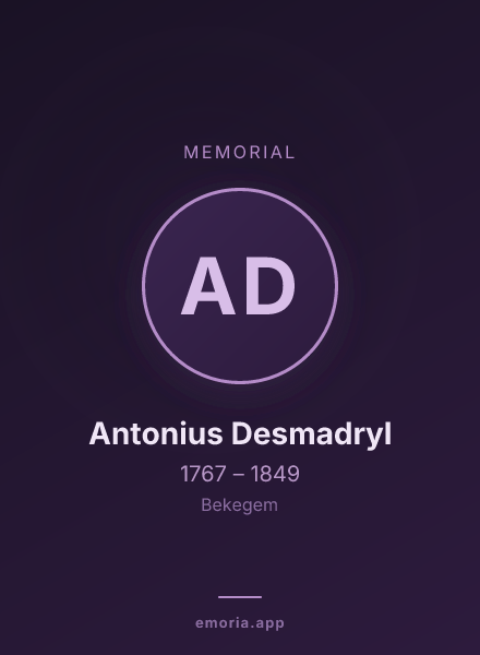 Memorial portrait of Antonius Desmadryl