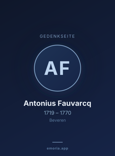 Gedenkportrait von Antonius Fauvarcq