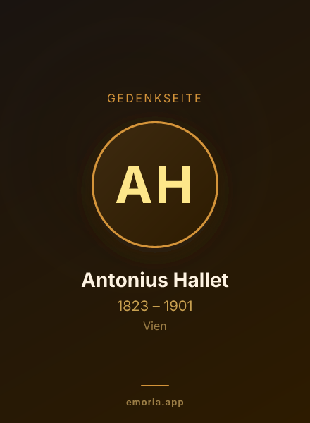 Gedenkportrait von Antonius Hallet