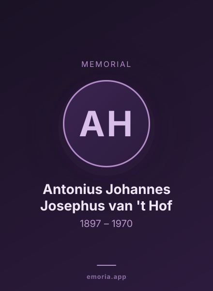 Memorial portrait of Antonius Johannes Josephus van 't Hof