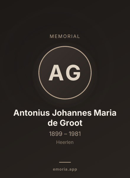 Memorial portrait of Antonius Johannes Maria de Groot