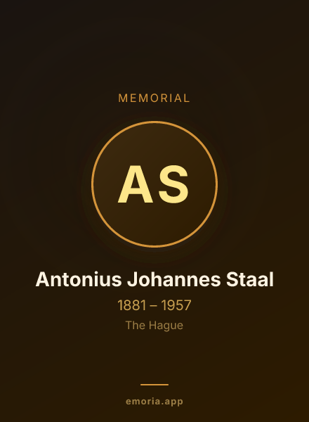 Memorial portrait of Antonius Johannes Staal