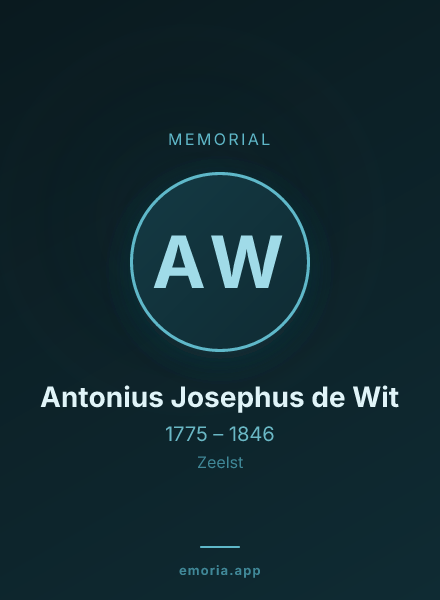 Memorial portrait of Antonius Josephus de Wit