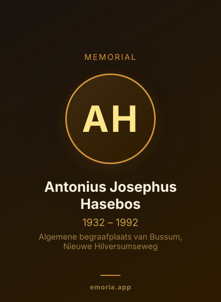 Memorial portrait of Antonius Josephus Hasebos
