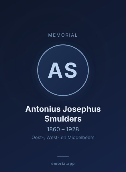 Memorial portrait of Antonius Josephus Smulders