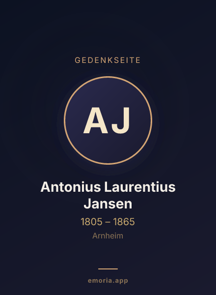 Gedenkportrait von Antonius Laurentius Jansen