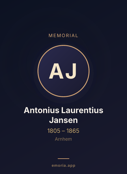 Memorial portrait of Antonius Laurentius Jansen
