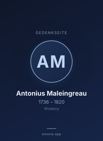 Gedenkportrait von Antonius Maleingreau