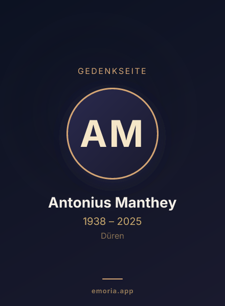 Gedenkportrait von Antonius Manthey