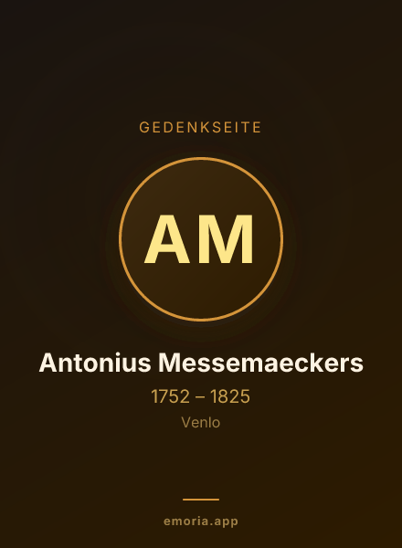 Gedenkportrait von Antonius Messemaeckers