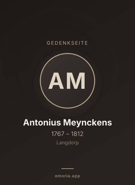 Gedenkportrait von Antonius Meynckens