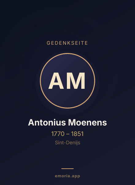 Gedenkportrait von Antonius Moenens