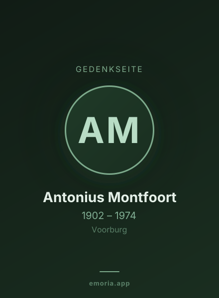 Gedenkportrait von Antonius Montfoort