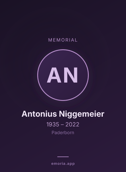 Memorial portrait of Antonius Niggemeier
