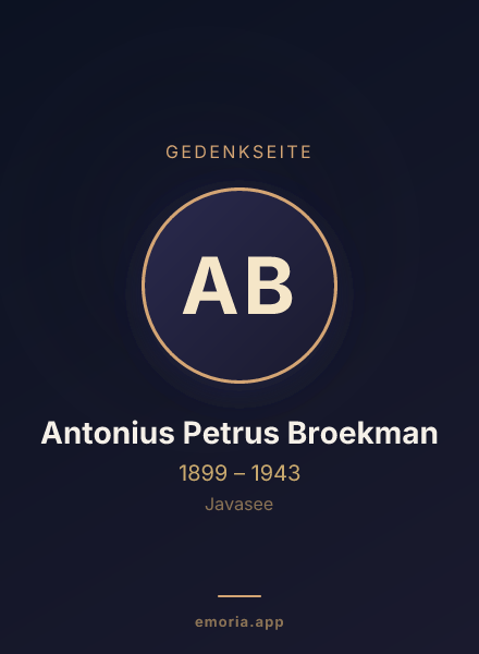 Gedenkportrait von Antonius Petrus Broekman