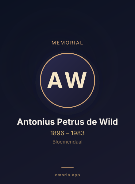 Memorial portrait of Antonius Petrus de Wild