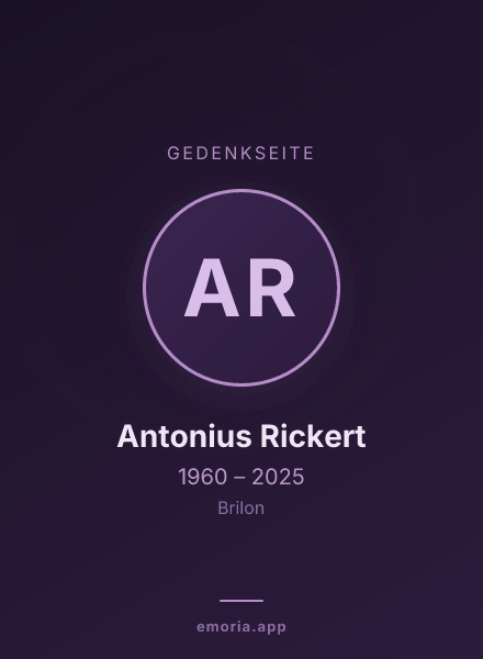 Gedenkportrait von Antonius Rickert
