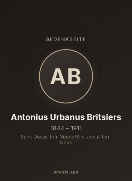 Gedenkportrait von Antonius Urbanus Britsiers