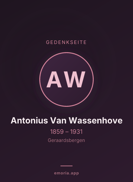 Gedenkportrait von Antonius Van Wassenhove