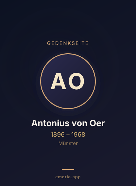 Gedenkportrait von Antonius von Oer