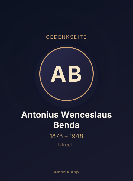 Gedenkportrait von Antonius Wenceslaus Benda