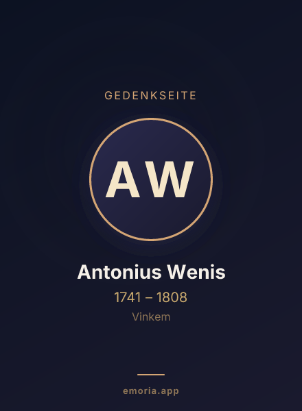 Gedenkportrait von Antonius Wenis