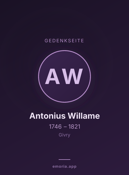 Gedenkportrait von Antonius Willame