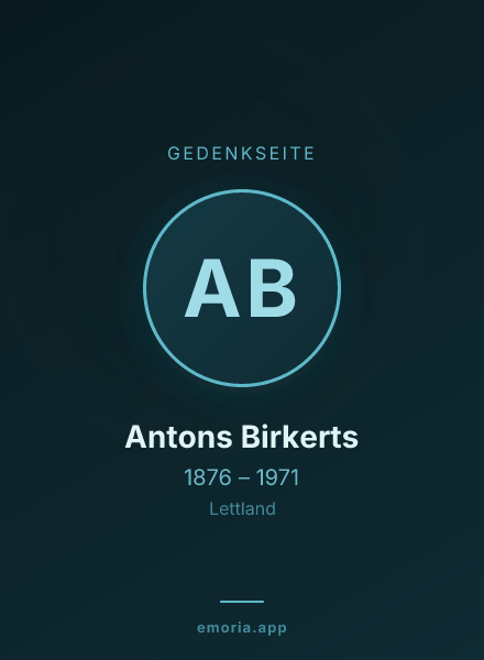 Gedenkportrait von Antons Birkerts