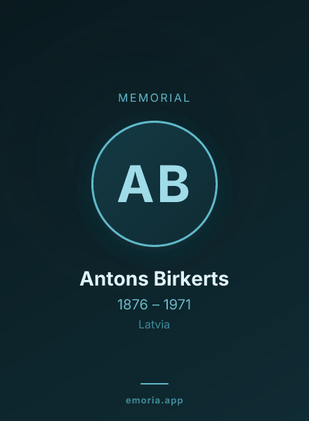 Memorial portrait of Antons Birkerts