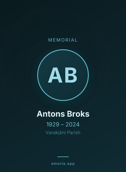 Memorial portrait of Antons Broks