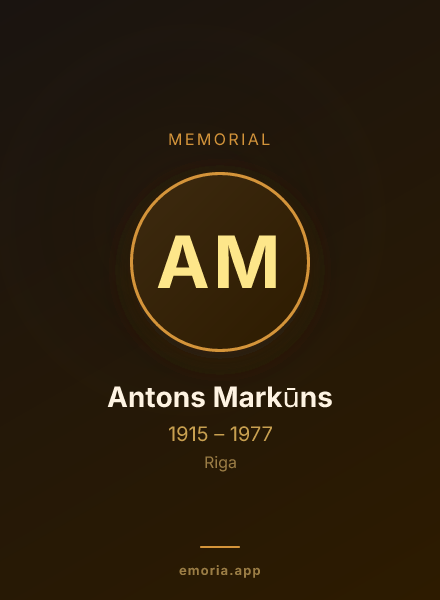 Memorial portrait of Antons Markūns