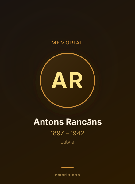 Memorial portrait of Antons Rancāns