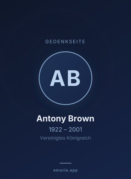 Gedenkportrait von Antony Brown